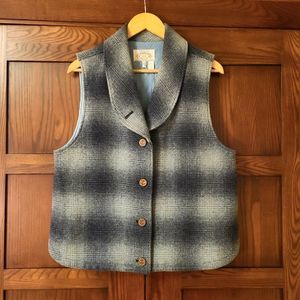 Vintage Armani Jeans Wool Blend Plaid Vest